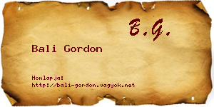 Bali Gordon névjegykártya